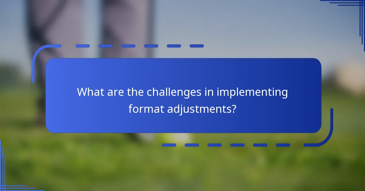 What are the challenges in implementing format adjustments?