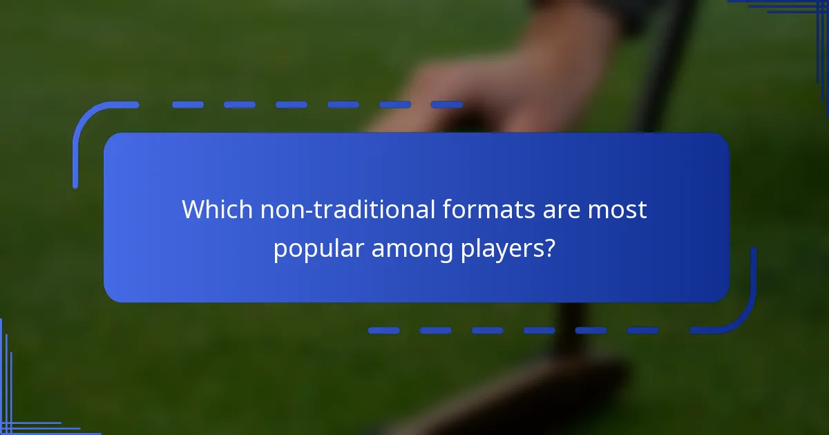 Which non-traditional formats are most popular among players?