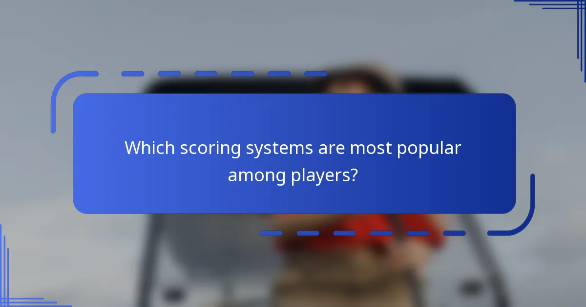 Which scoring systems are most popular among players?